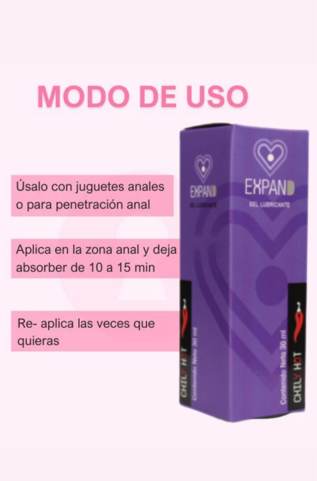 Gel desensibilizante anal Expand Chily Hot 30 ml