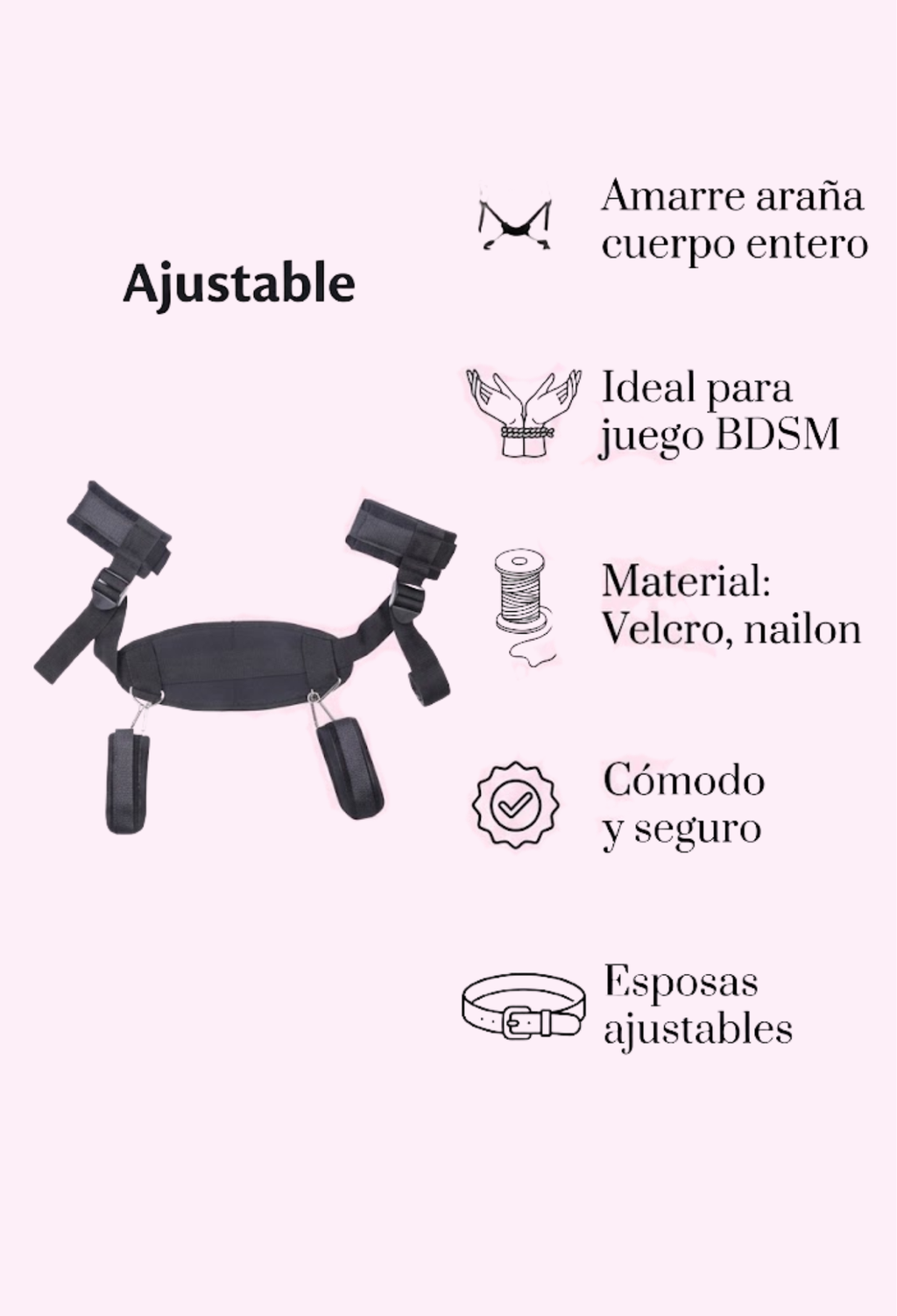 Arnés Sometimiento Esposas Manos y Pies