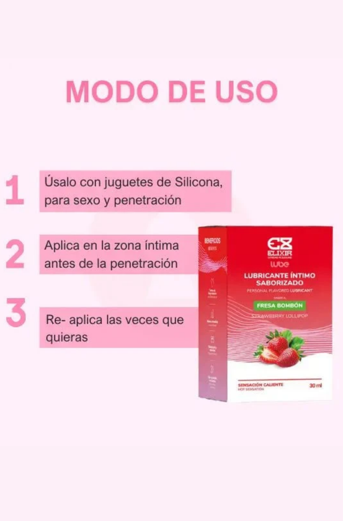 Lubricante Caliente con Sabor para Sexo Oral 30 ml