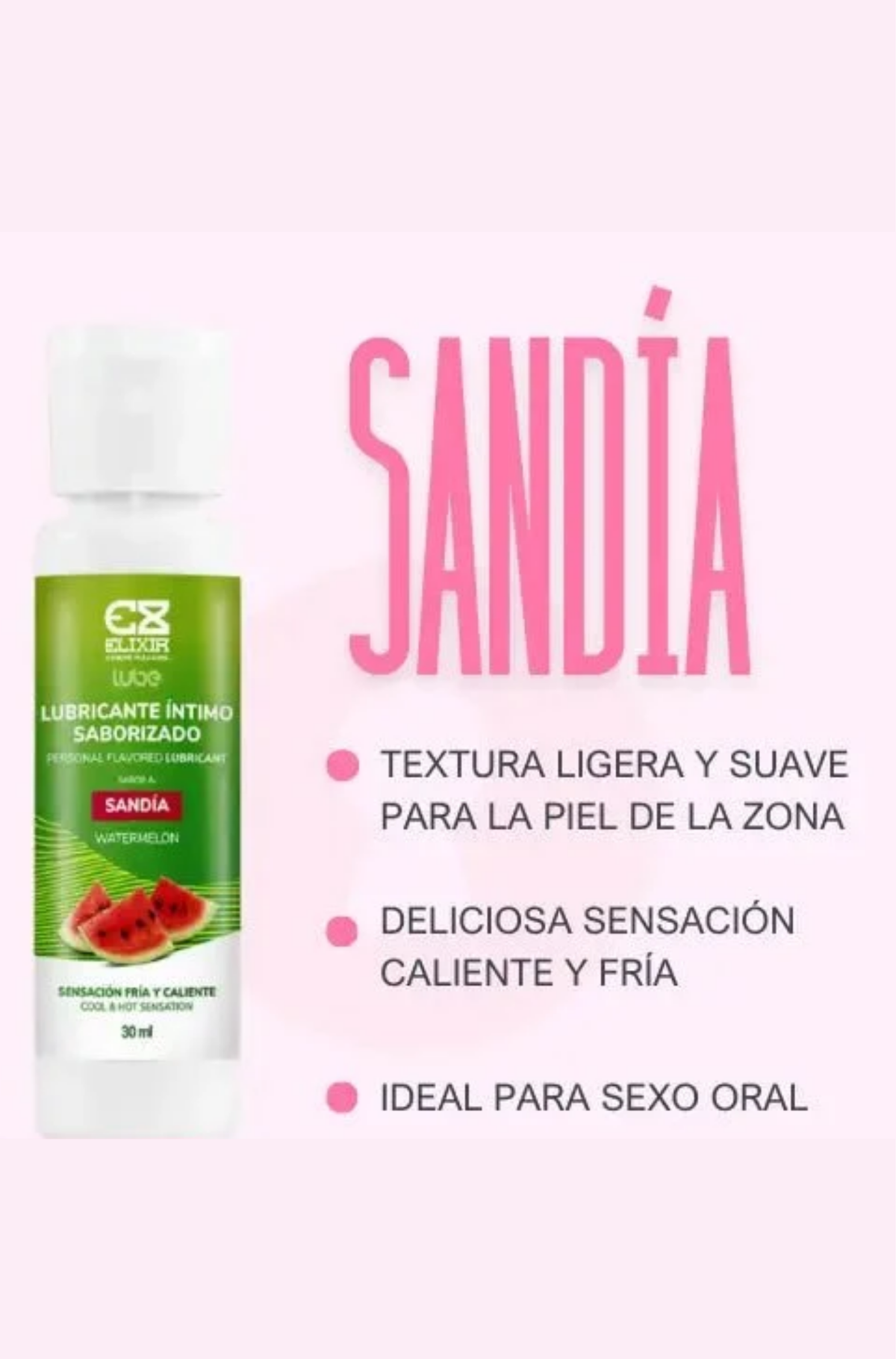 Lubricante Frío- Calor sabor a Sandía 30 ml